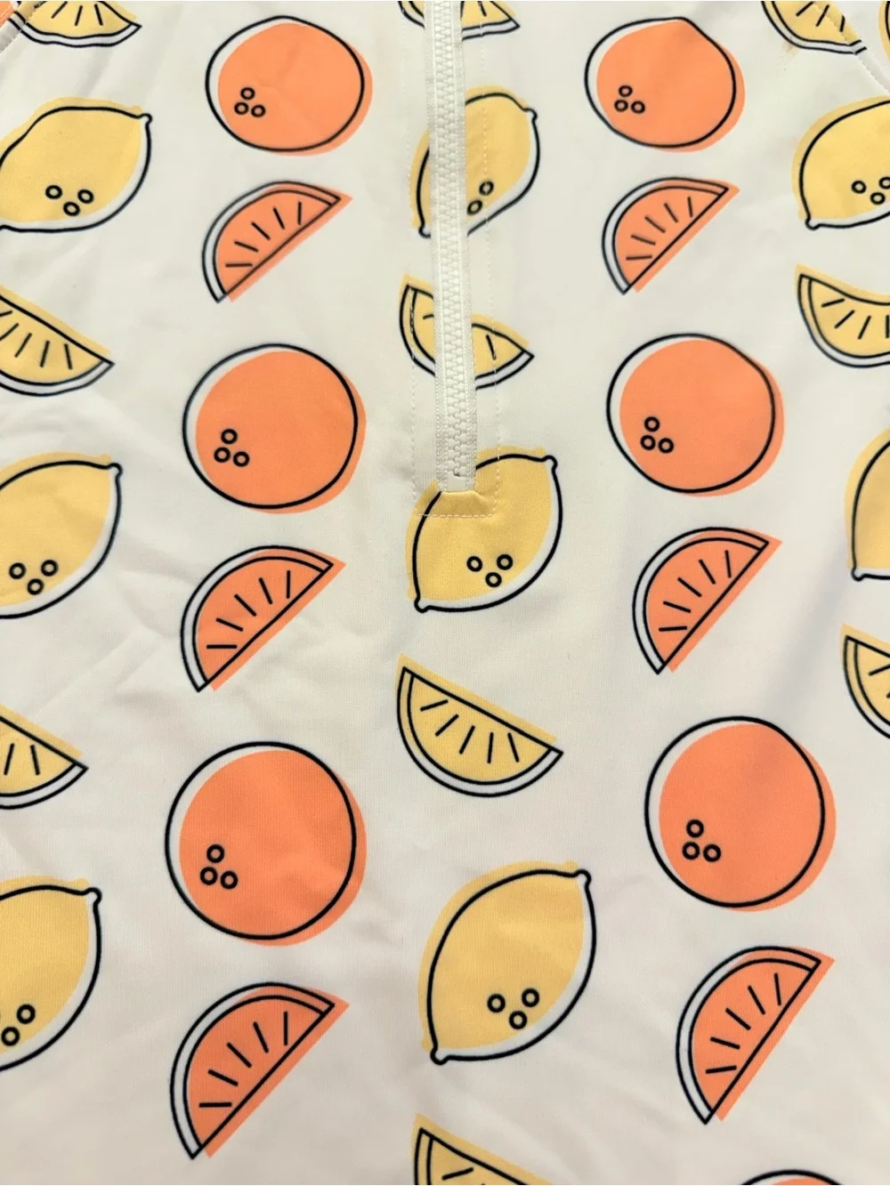 Monica + Andy Rash Guard Top in Citrus with Orange & Yellow Size 6/7